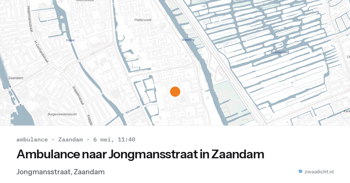 Ambulance naar Jongmansstraat in Zaandam — 6 mei 2026