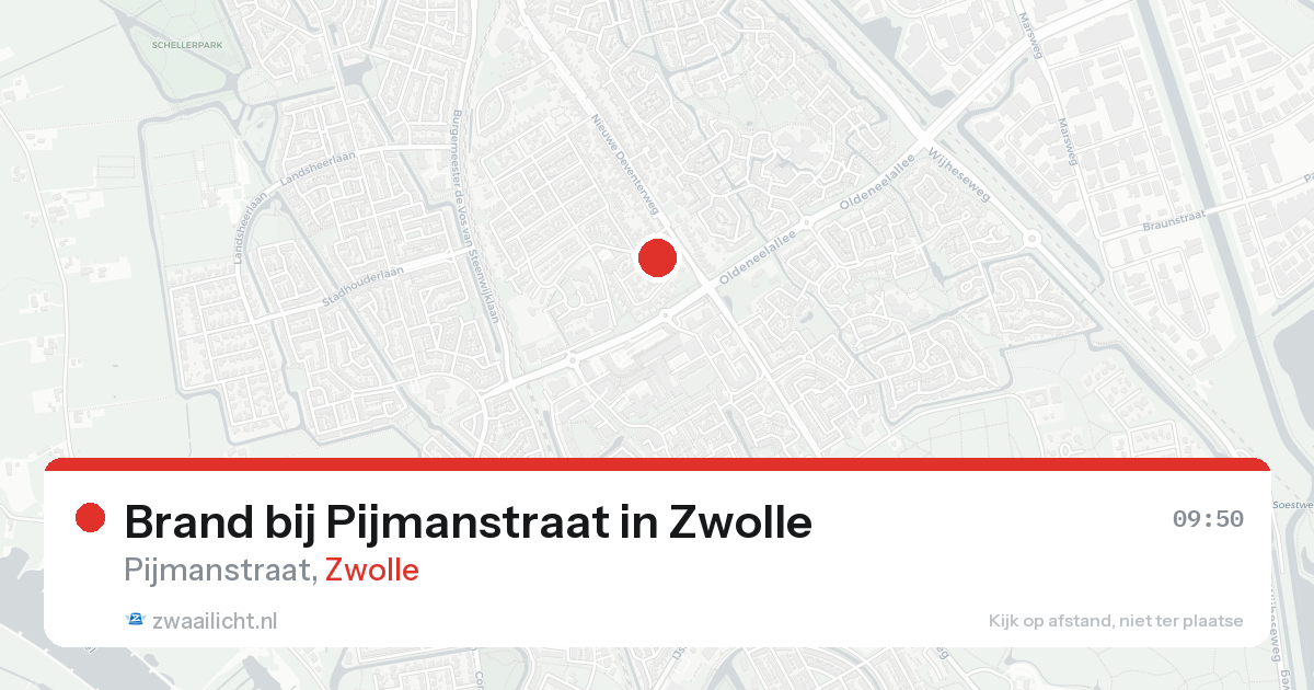 Brand bij Pijmanstraat in Zwolle — 17 aug 2026