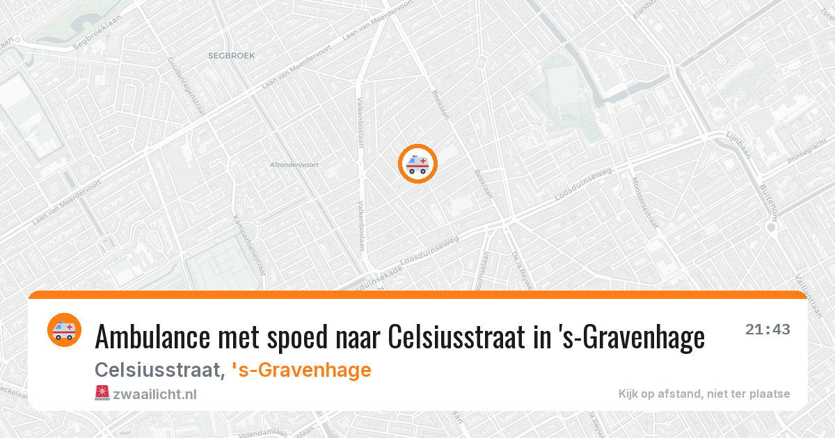 Ambulance met spoed naar Celsiusstraat in 's-Gravenhage — 6 jul 2026