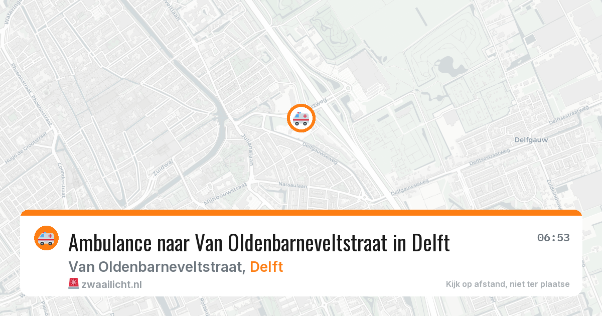 Ambulance naar Van Oldenbarneveltstraat in Delft — 18 mei 2026