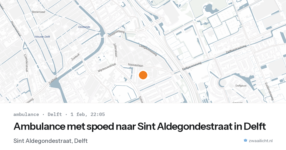 Ambulance met spoed naar Sint Aldegondestraat in Delft — 1 feb 2026
