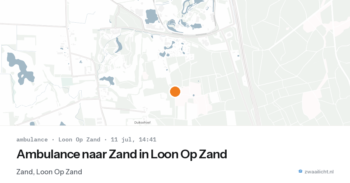 Ambulance naar Zand in Loon Op Zand — 11 jul 2026