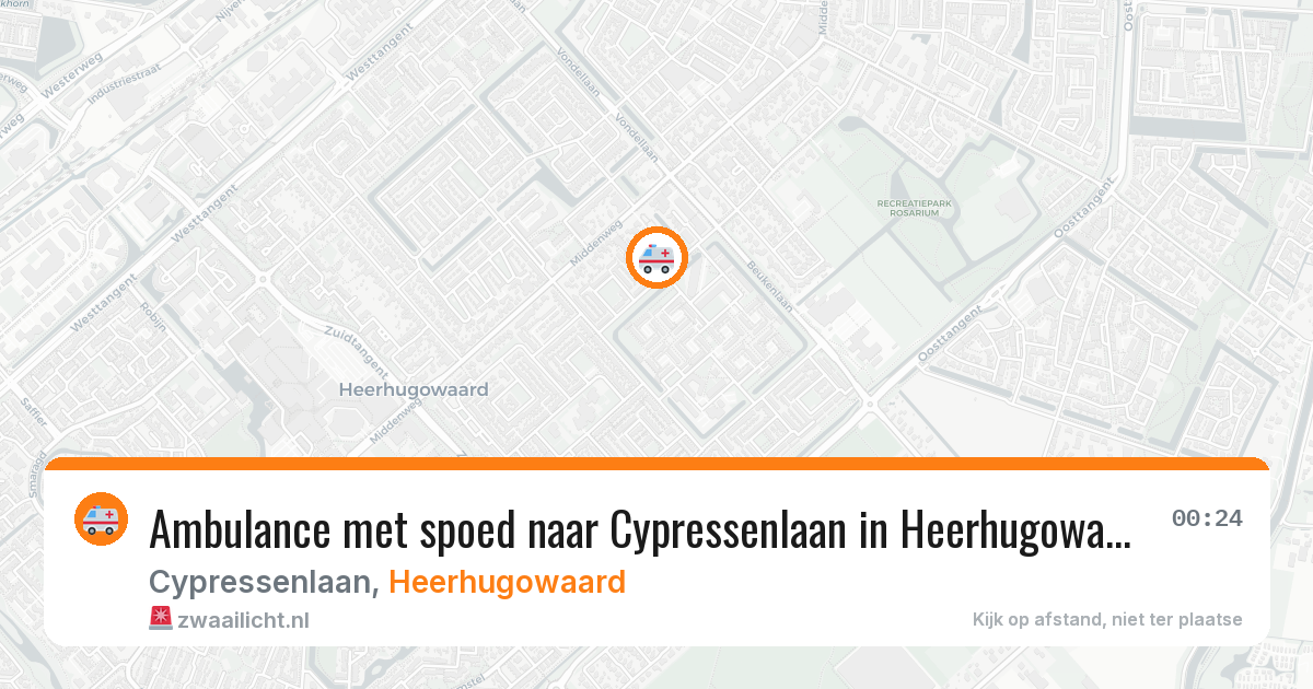 Ambulance met spoed naar Cypressenlaan in Heerhugowaard — 6 aug 2026