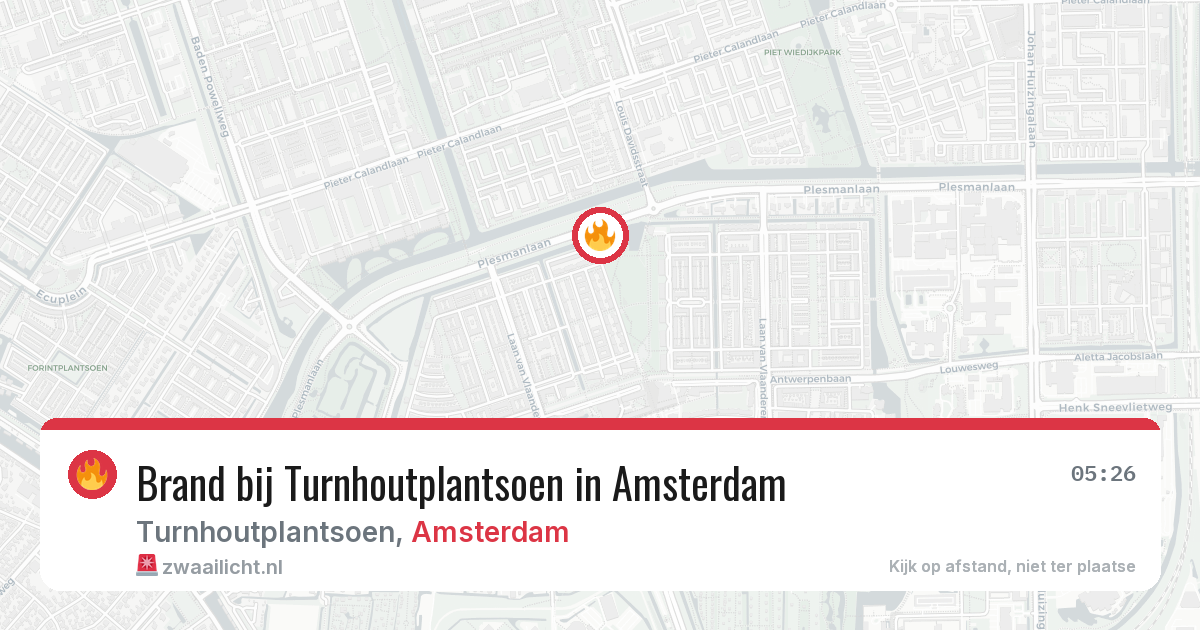 Brand bij Turnhoutplantsoen in Amsterdam — 28 mrt 2026