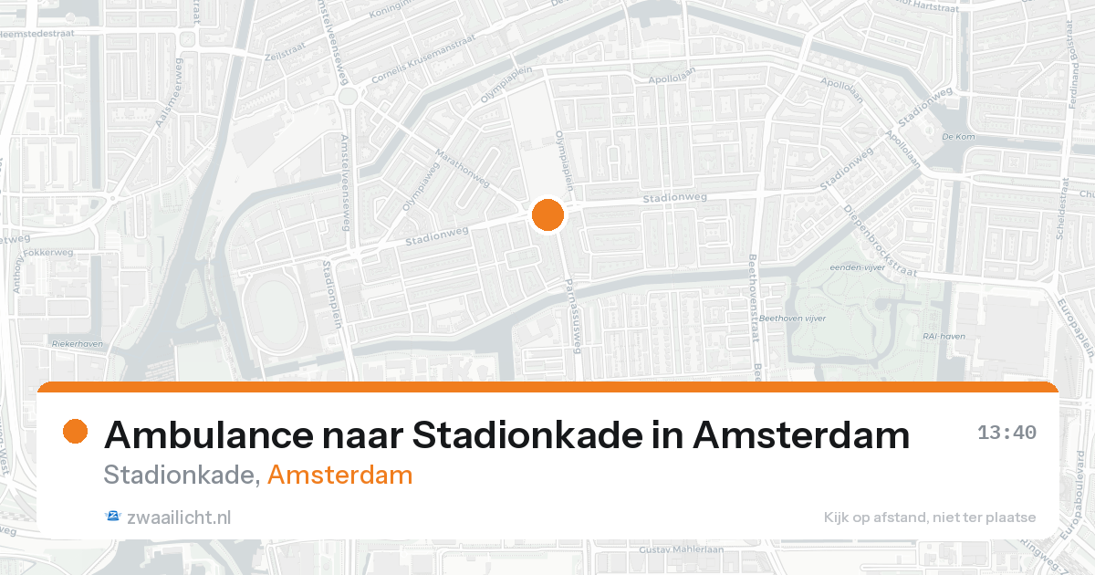 Ambulance naar Stadionkade in Amsterdam — 24 aug 2026