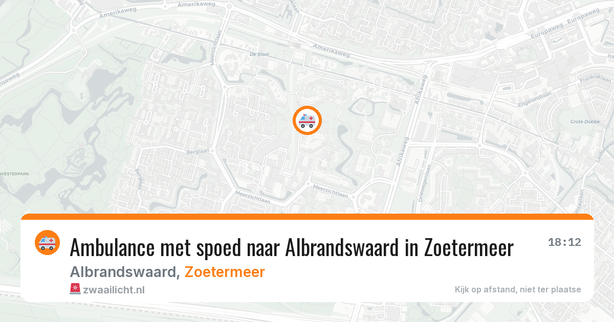 Ambulance met spoed naar Albrandswaard in Zoetermeer — 13 aug 2026