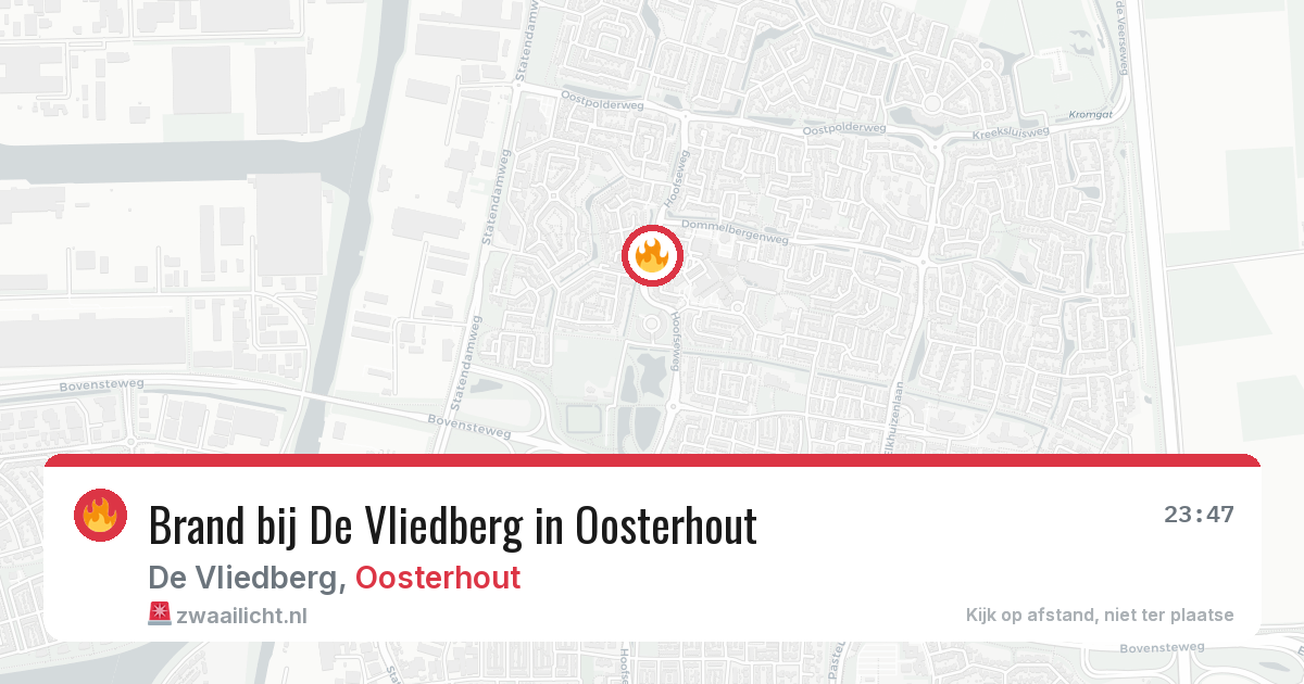 Brand bij De Vliedberg in Oosterhout — 25 jul 2026