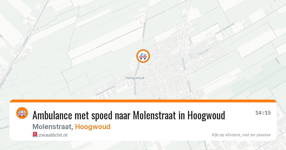 Ambulance met spoed naar Molenstraat in Hoogwoud — 18 apr 2026