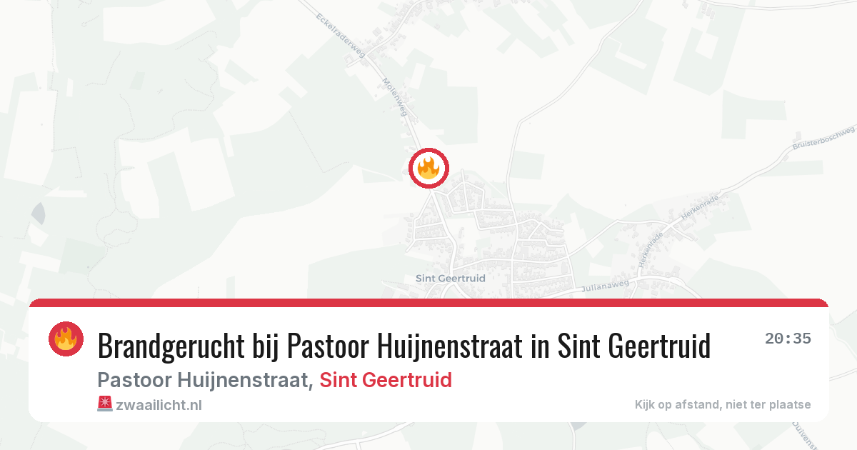 Brandgerucht bij Pastoor Huijnenstraat in Sint Geertruid — 27 jun 2026