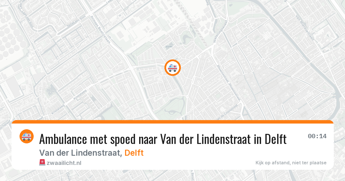Ambulance met spoed naar Van der Lindenstraat in Delft — 6 jul 2026