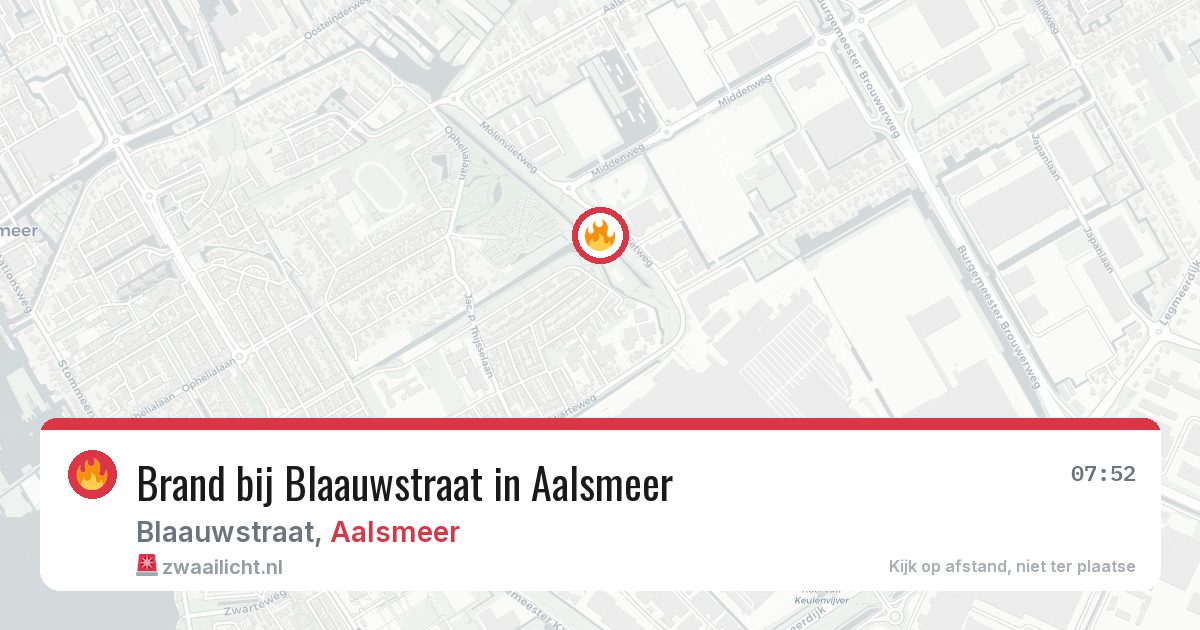 Brand bij Blaauwstraat in Aalsmeer — 20 mrt 2026