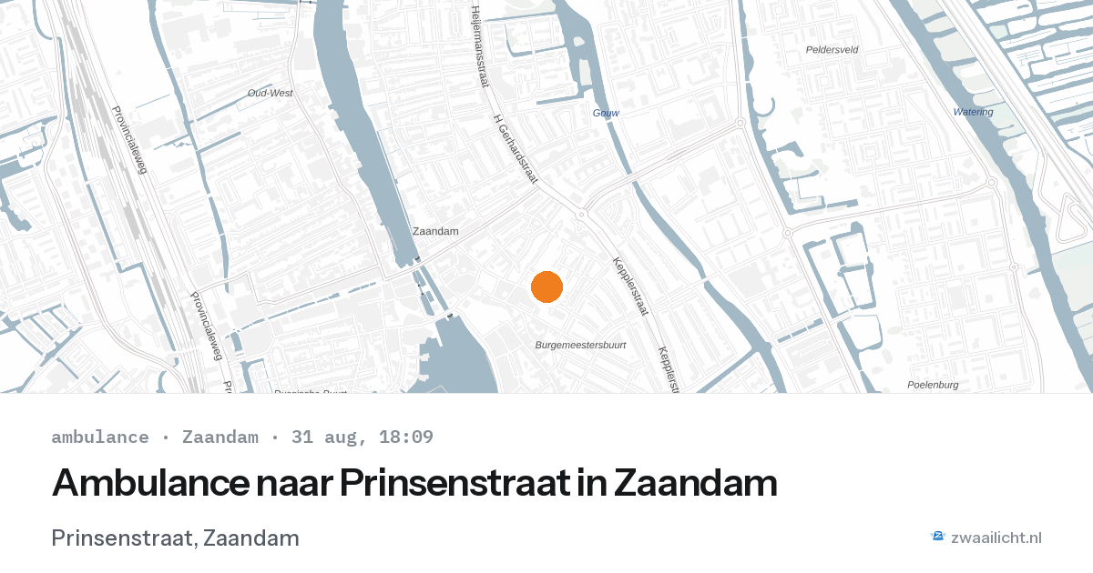 Ambulance naar Prinsenstraat in Zaandam — 31 aug 2026