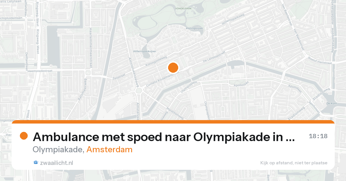 Ambulance met spoed naar Olympiakade in Amsterdam — 30 jan 2026