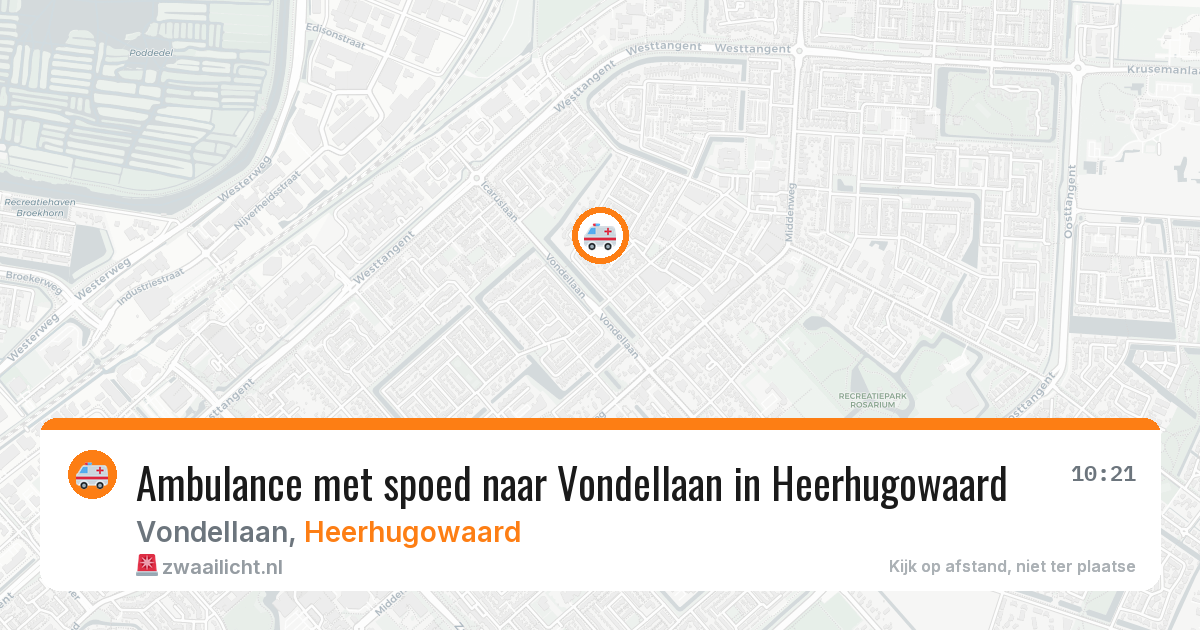Ambulance met spoed naar Vondellaan in Heerhugowaard — 3 aug 2026