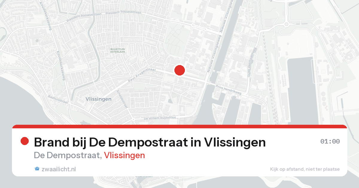 Brand bij De Dempostraat in Vlissingen — 25 aug 2026