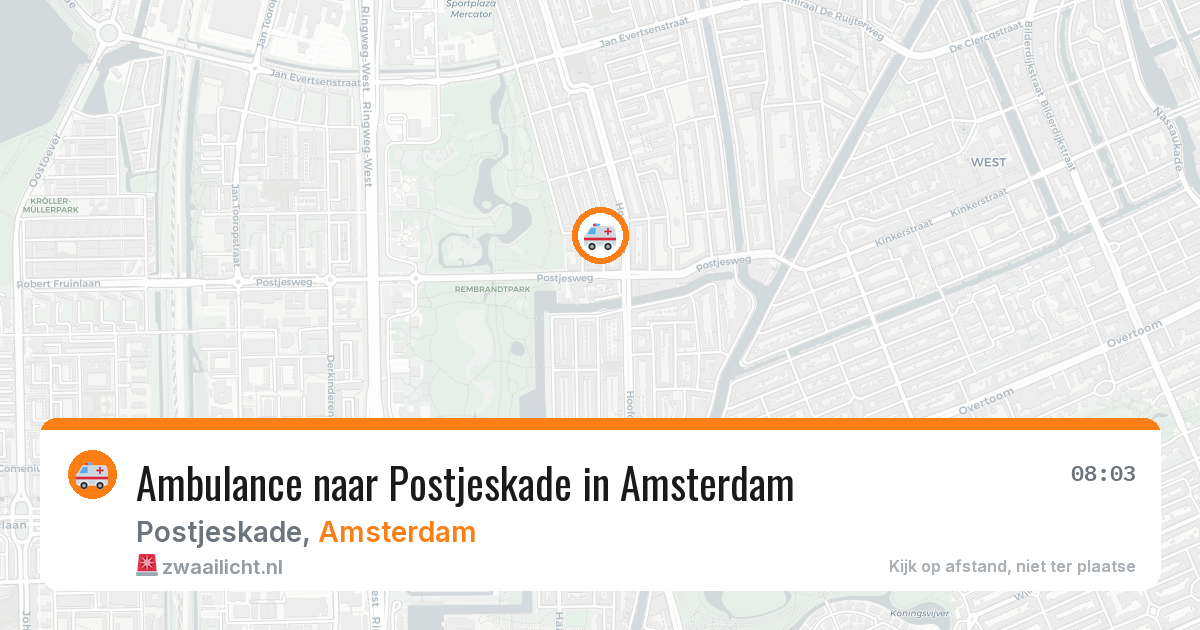 Ambulance naar Postjeskade in Amsterdam — 4 aug 2026
