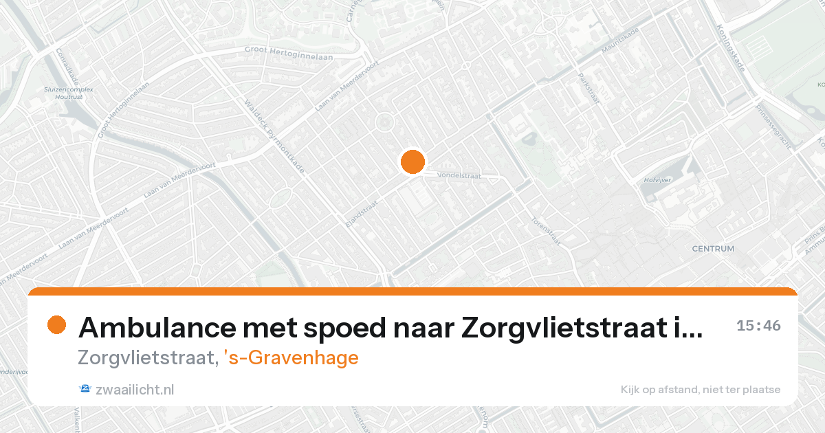 Ambulance met spoed naar Zorgvlietstraat in 's-Gravenhage — 23 aug 2026