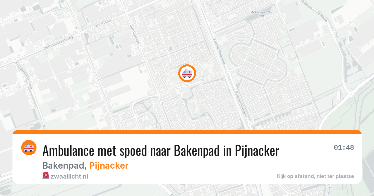 Ambulance met spoed naar Bakenpad in Pijnacker — 20 jun 2026