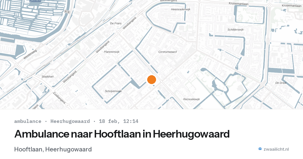 Ambulance naar Hooftlaan in Heerhugowaard — 18 feb 2026