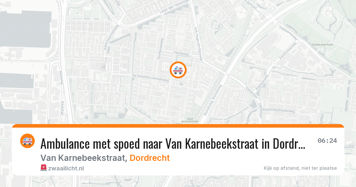 Ambulance met spoed naar Van Karnebeekstraat in Dordrecht — 29 mei 2026