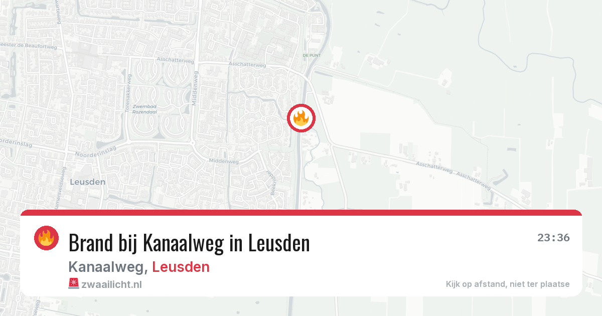 Brand bij Kanaalweg in Leusden — 19 jun 2026