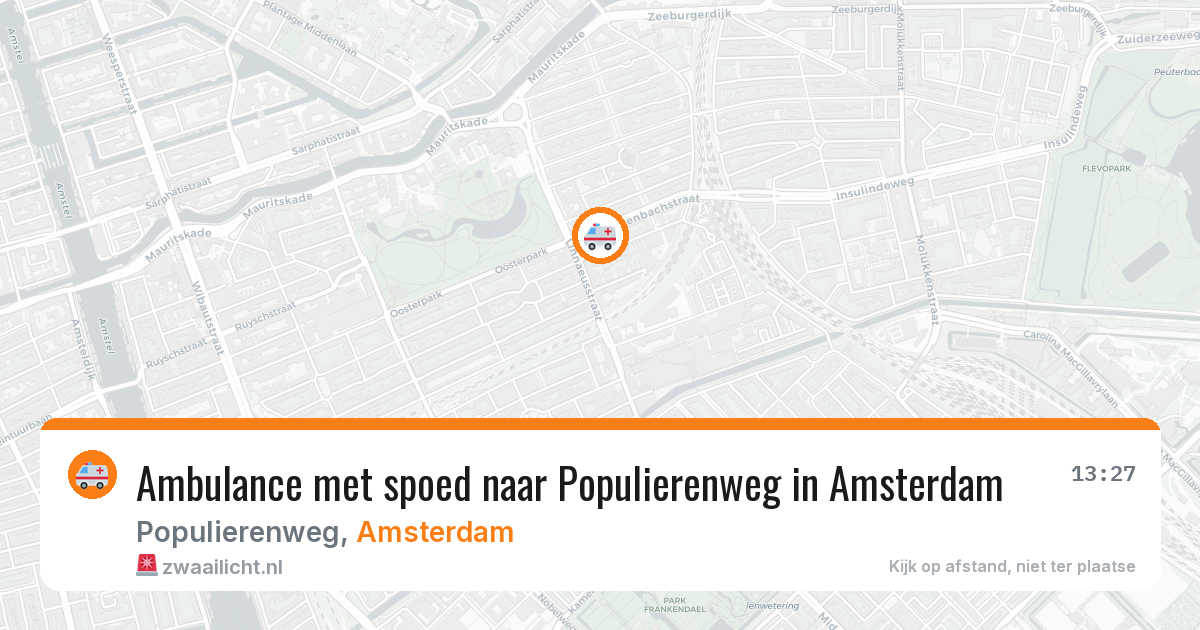 Ambulance met spoed naar Populierenweg in Amsterdam — 20 mrt 2026