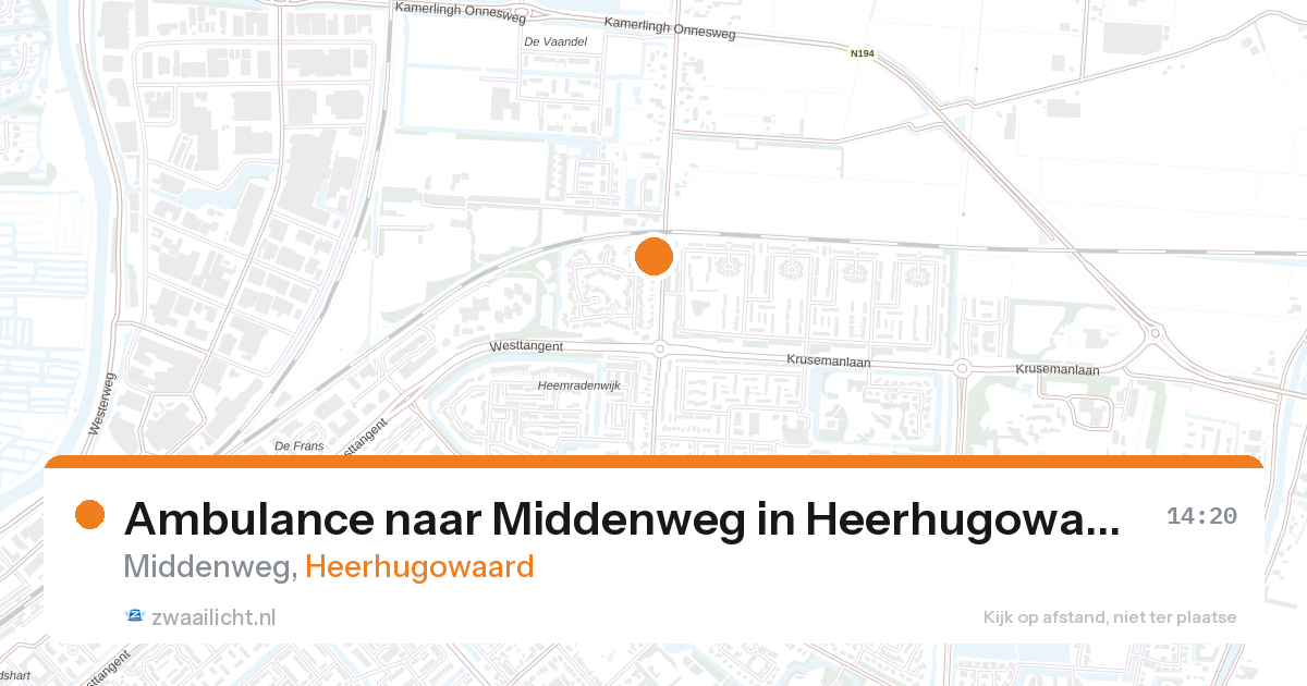 Ambulance naar Middenweg in Heerhugowaard — 27 aug 2026