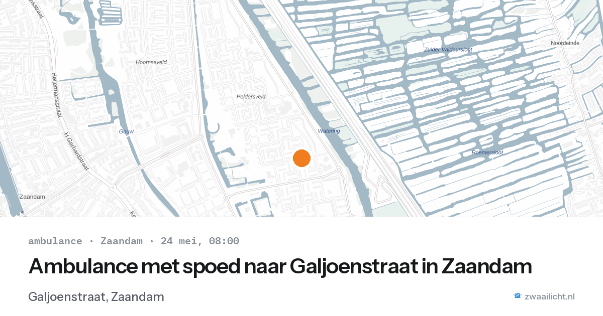 Ambulance met spoed naar Galjoenstraat in Zaandam — 24 mei 2026