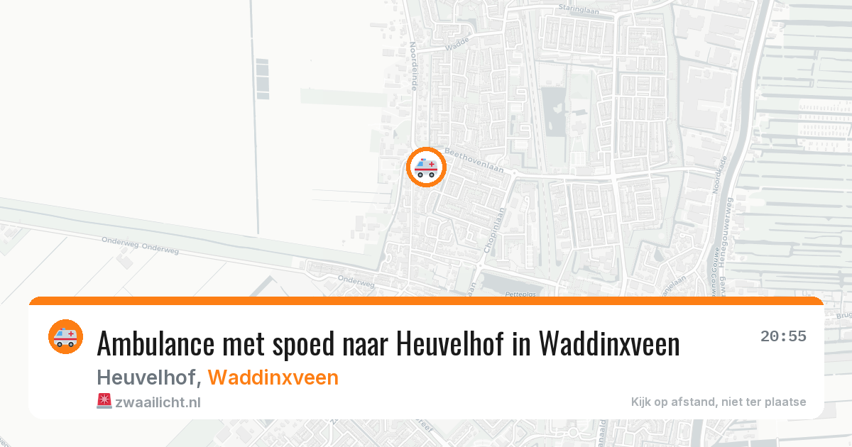 Ambulance met spoed naar Heuvelhof in Waddinxveen — 21 jun 2026