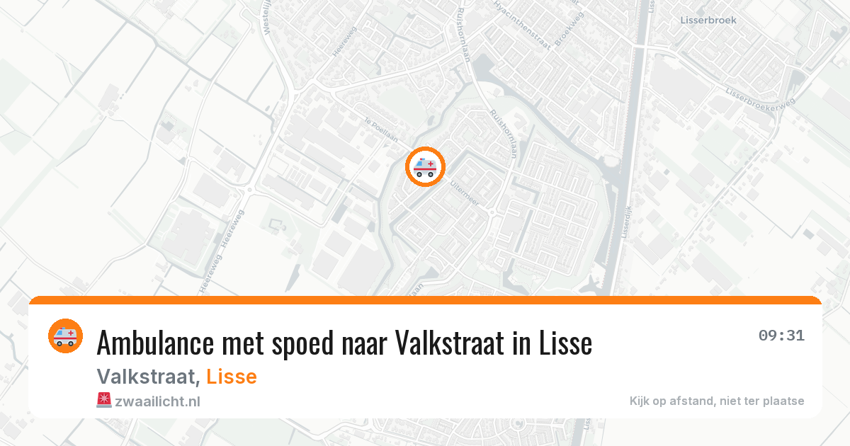 Ambulance met spoed naar Valkstraat in Lisse — 27 jul 2026