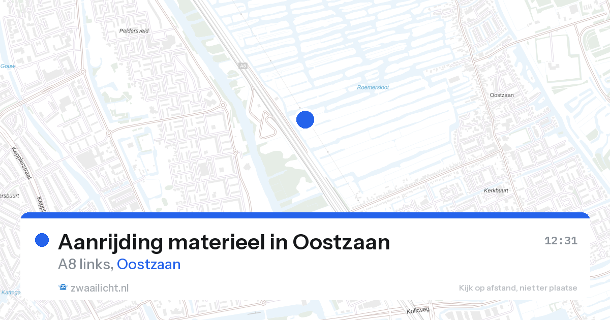 Aanrijding materieel in Oostzaan — 27 aug 2026