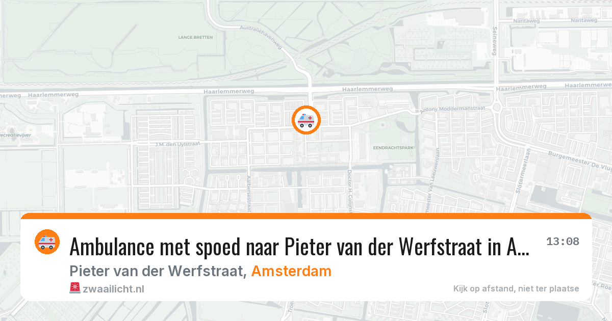Ambulance met spoed naar Pieter van der Werfstraat in Amsterdam — 14 apr 2026