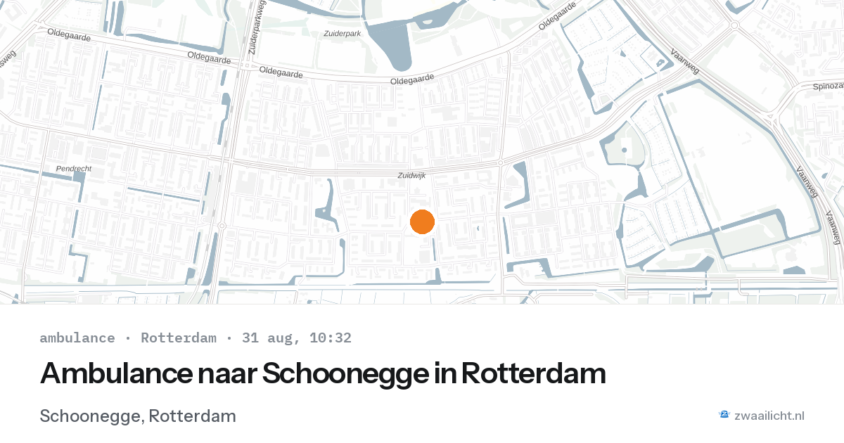 Ambulance naar Schoonegge in Rotterdam — 31 aug 2026