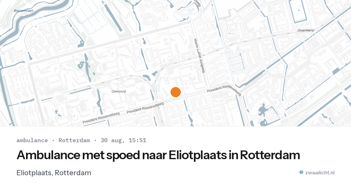 Ambulance met spoed naar Eliotplaats in Rotterdam — 30 aug 2026