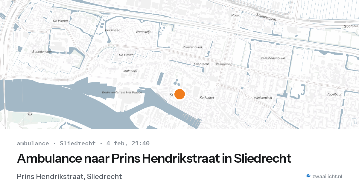 Ambulance naar Prins Hendrikstraat in Sliedrecht — 4 feb 2026