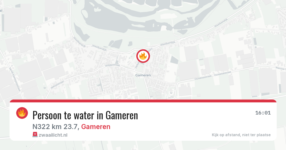 Persoon te water in Gameren — 26 mei 2026