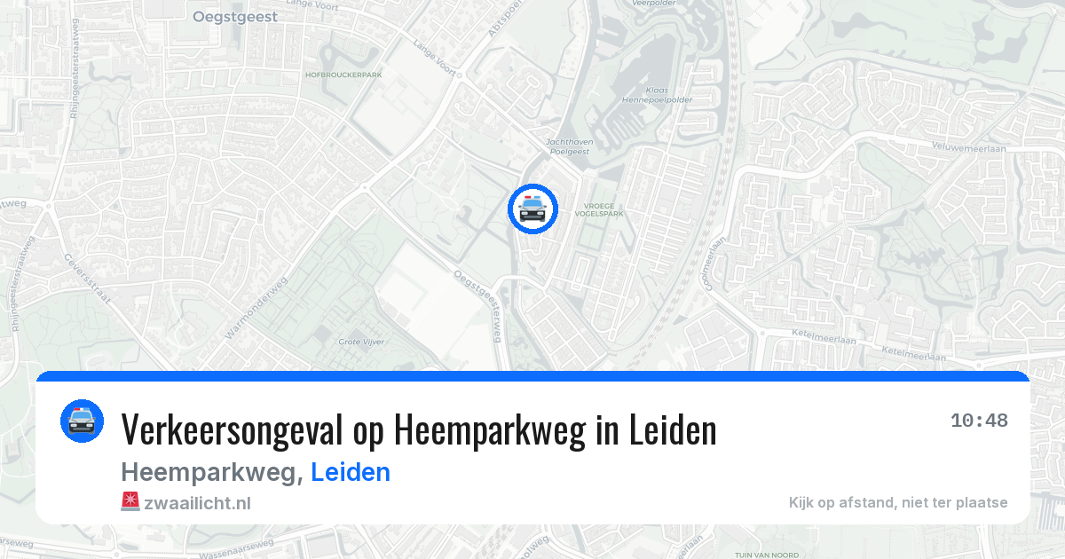 Verkeersongeval op Heemparkweg in Leiden — 27 mrt 2026