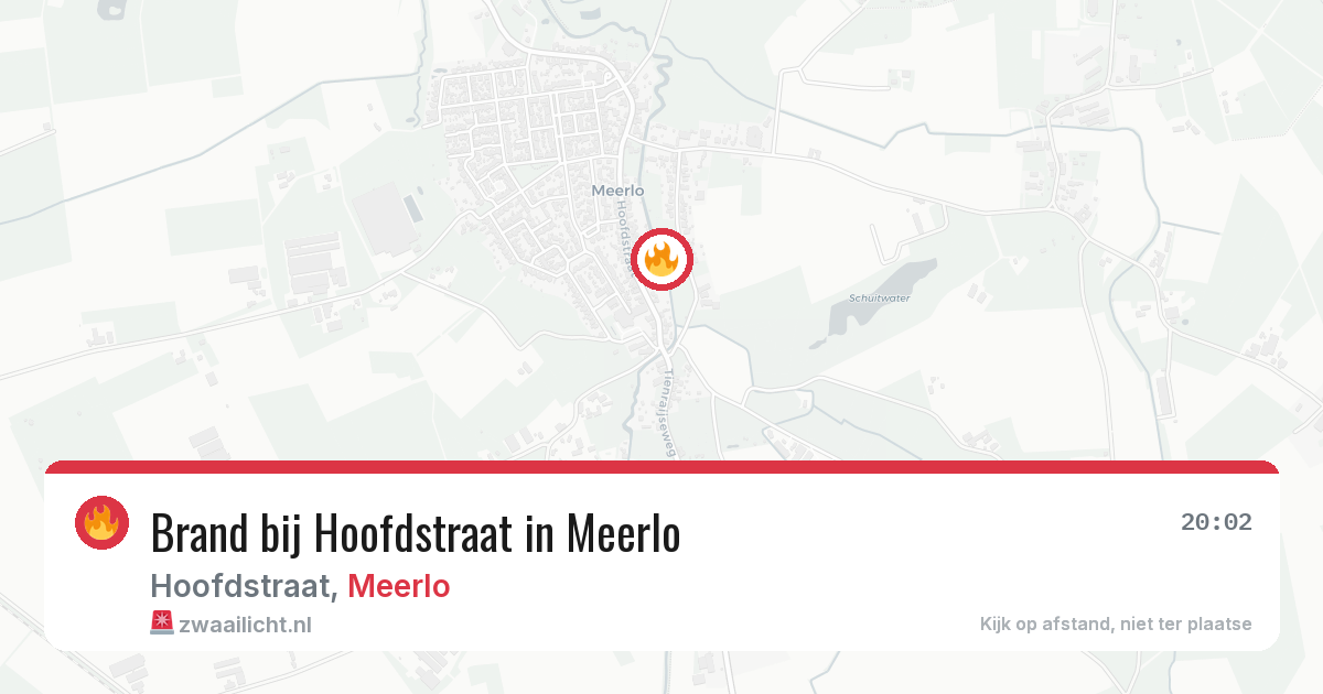 Brand bij Hoofdstraat in Meerlo — 28 mei 2026