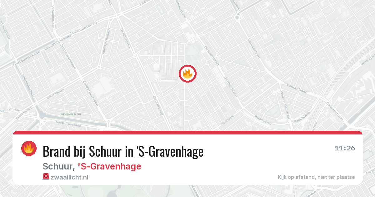 Brand bij Schuur in 'S-Gravenhage — 11 jun 2026