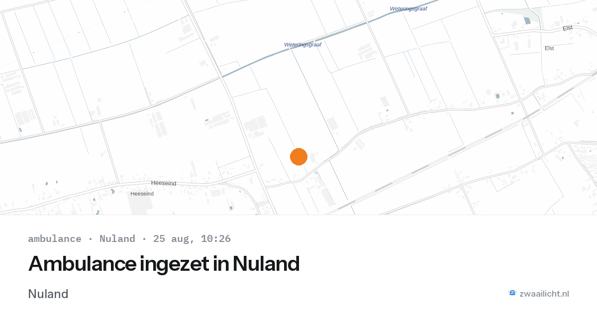 Ambulance ingezet in Nuland — 25 aug 2026