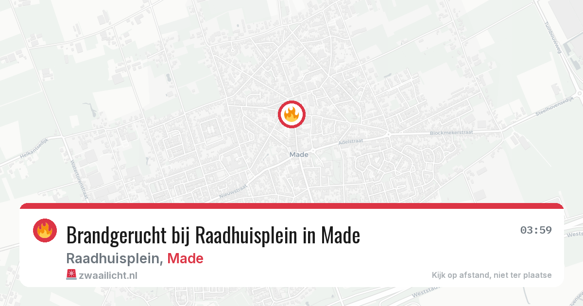 Brandgerucht bij Raadhuisplein in Made — 7 mei 2026