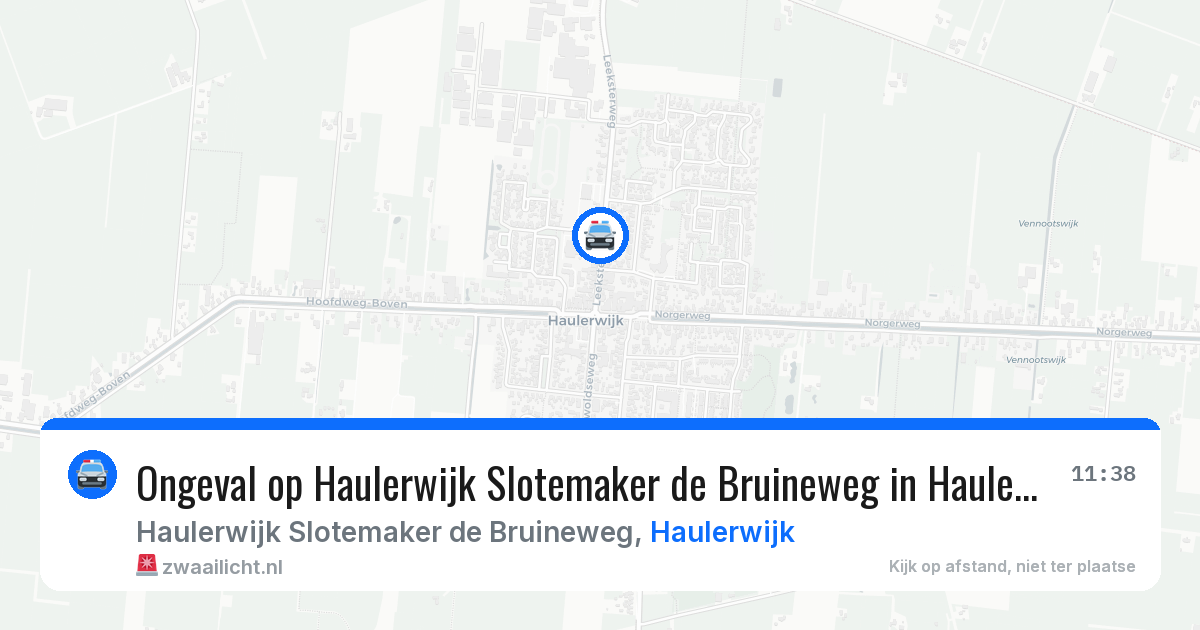 Ongeval op Haulerwijk Slotemaker de Bruineweg in Haulerwijk — 7 jun 2026