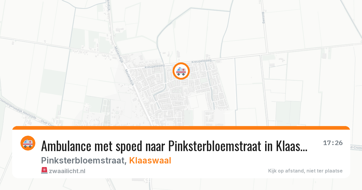 Ambulance met spoed naar Pinksterbloemstraat in Klaaswaal — 22 mei 2026