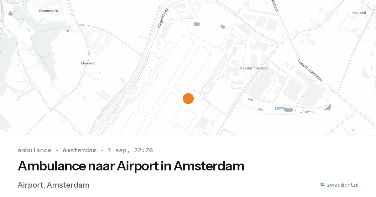 Ambulance naar Airport in Amsterdam — 1 sep 2026