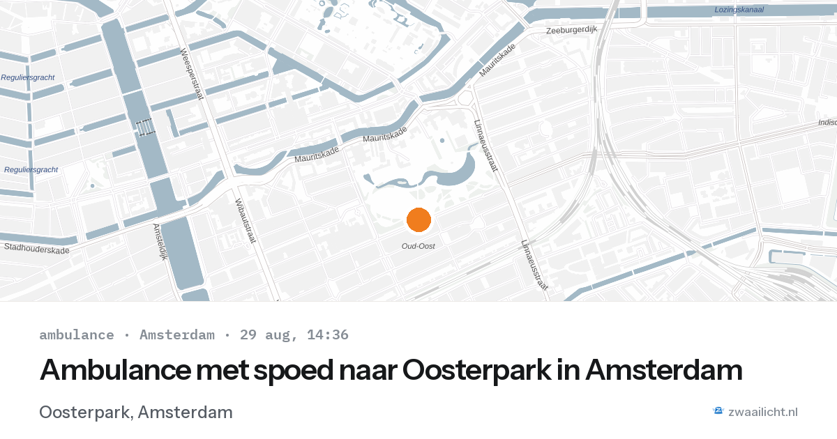 Ambulance met spoed naar Oosterpark in Amsterdam — 29 aug 2026