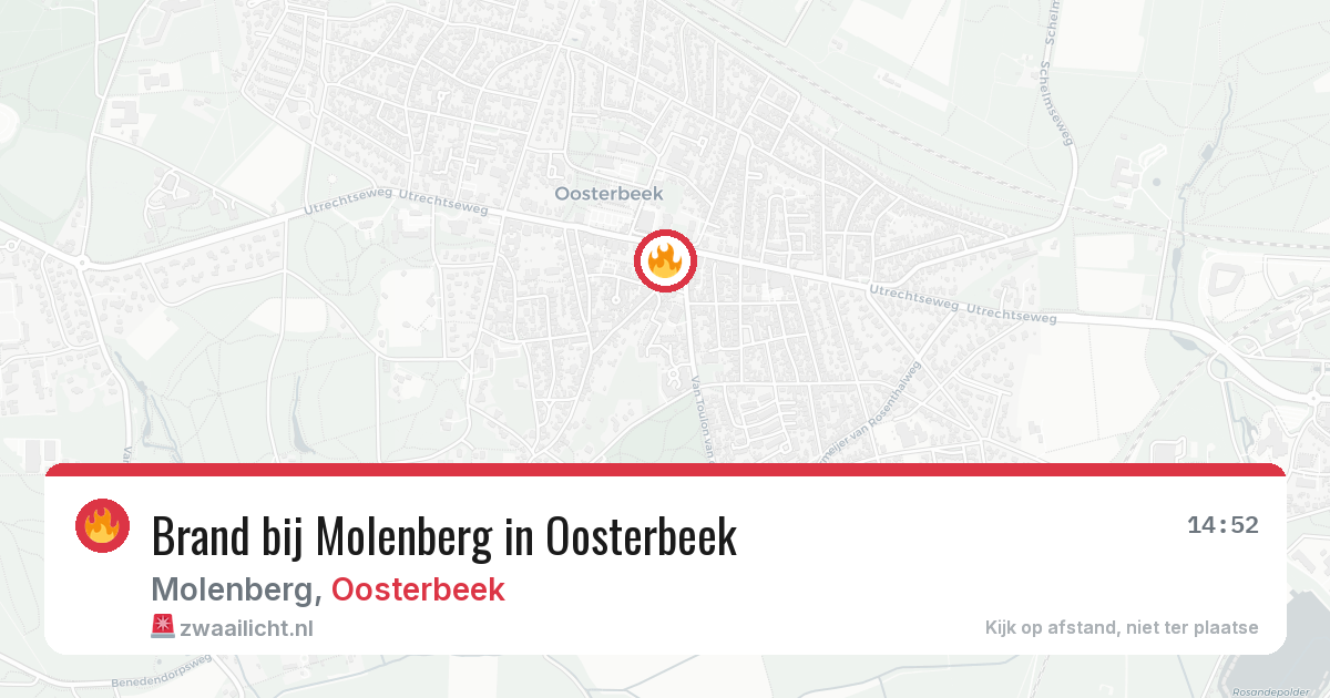 Brand bij Molenberg in Oosterbeek — 28 jul 2026