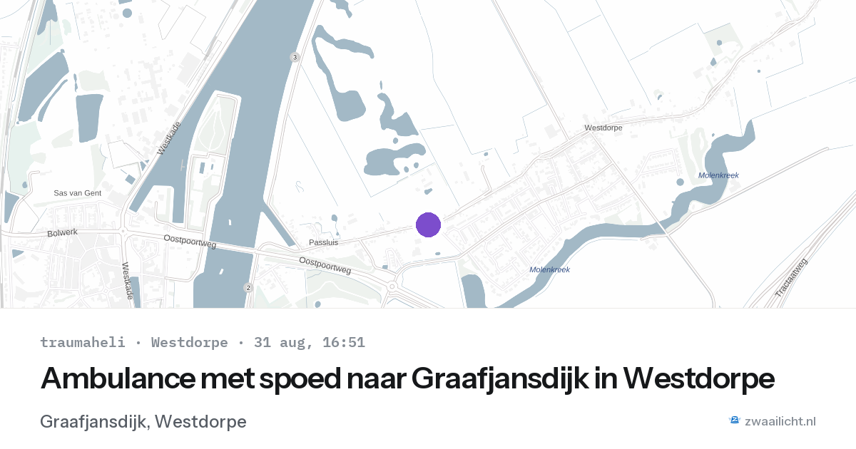 Ambulance met spoed naar Graafjansdijk in Westdorpe — 31 aug 2026