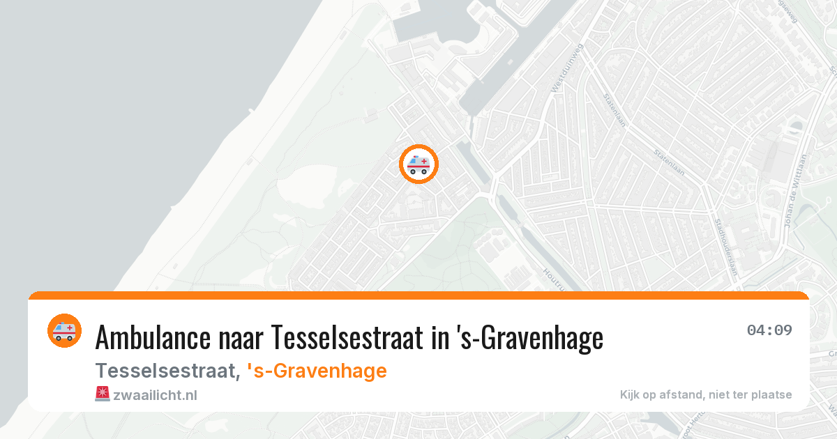 Ambulance naar Tesselsestraat in 's-Gravenhage — 13 aug 2026