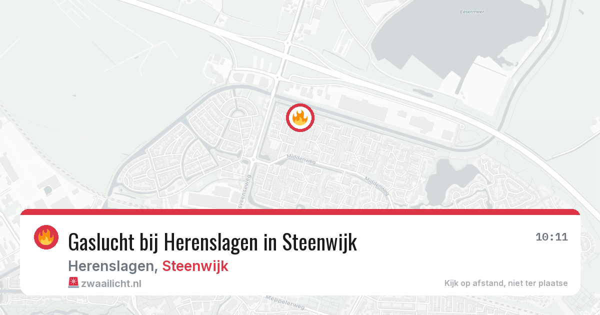 Gaslucht bij Herenslagen in Steenwijk — 31 jul 2026