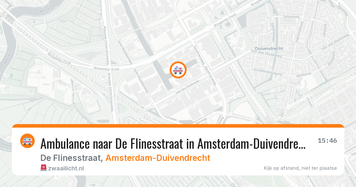 Ambulance naar De Flinesstraat in Amsterdam-Duivendrecht — 1 jun 2026